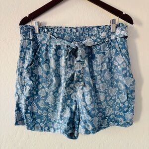 Knox‎ Rose XL Floral Blue Women's Shorts